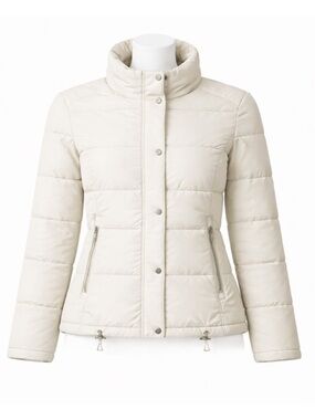 Size M Danier Women’s Leather Down Puffer Jacket‎ Quilted Zip Snap Coat